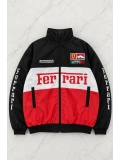 Ferrari Desenli Unisex Bomber Ceket - Beyaz