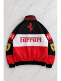 Ferrari Desenli Unisex Bomber Ceket - Kırmızı