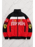 Ferrari Desenli Unisex Bomber Ceket - Kırmızı