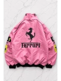 Ferrari Desenli Unisex Bomber Ceket - Pembe