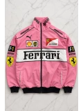 Ferrari Desenli Unisex Bomber Ceket - Pembe