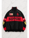 Ferrari Tech Desenli Unisex Bomber Ceket - Kırmızı
