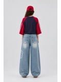 Hello Kitty Detaylı Baggy Jean - Mavi