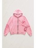 Japonic Pembe Sakuralı Unisex Hırka - Pembe