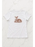 Kemer Boy Fawn Coquette Baskılı Crop Bluz