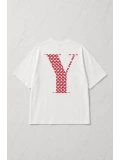 Kiss Design Y Harfi Oversize T-shirt