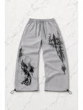 Shadow Detaylı Baggy Unisex Eşofman Altı - Gri