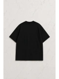 Siyah Kurdele Detail Oversize Unisex T-shirt