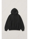 Siyah Punk Anime Detail Gothic Kapüşonlu Sweatshirt