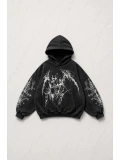 Siyah Warrior Dagger Woman Gothic Kapüşonlu Sweatshirt