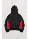 Spider Web Black Kabartma Baskılı Full Zip Hırka ( 3 İplik ) - Siyah