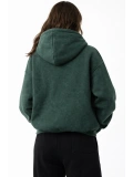 Star Washed Unisex Oversize Zip Hoodie  - Yeşil