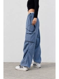 Tactical Kargo Cepli Bel Paraşüt Pantolon - Gri