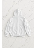 Unisex Süzene Kabartmalı Oversize Hırka - Beyaz