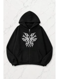 Virüs Crysis  Kapüşonlu Oversize Unisex Hırka - Siyah