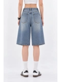 Y2k Trend Baggy Jean Şort Bermuda - Mavi