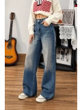 Yıkamalı Baggy Offline Jean - Mavi