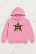 Betty Star Oversize Kapüşonlu Sweatshirt - Pembe