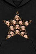 Betty Star Oversize Kapüşonlu Sweatshirt - Siyah