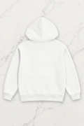 Leopard Star Oversize Kapüşonlu Sweatshirt - Beyaz