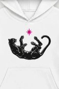 Panther Star Oversize Kapüşonlu Sweatshirt - Beyaz