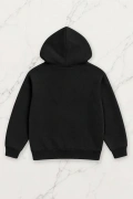 Pink Kitty Oversize Kapüşonlu Sweatshirt - Siyah