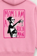 Rich Man Oversize Kapüşonlu Sweatshirt - Pembe