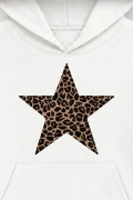 Wild Star Oversize Kapüşonlu Sweatshirt - Beyaz