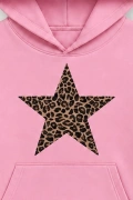Wild Star Oversize Kapüşonlu Sweatshirt - Pembe