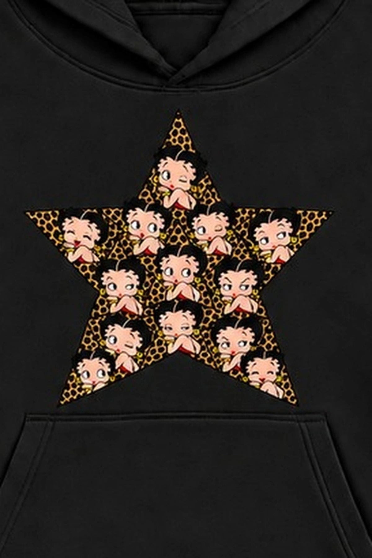 Betty Star Oversize Kapüşonlu Sweatshirt - Siyah