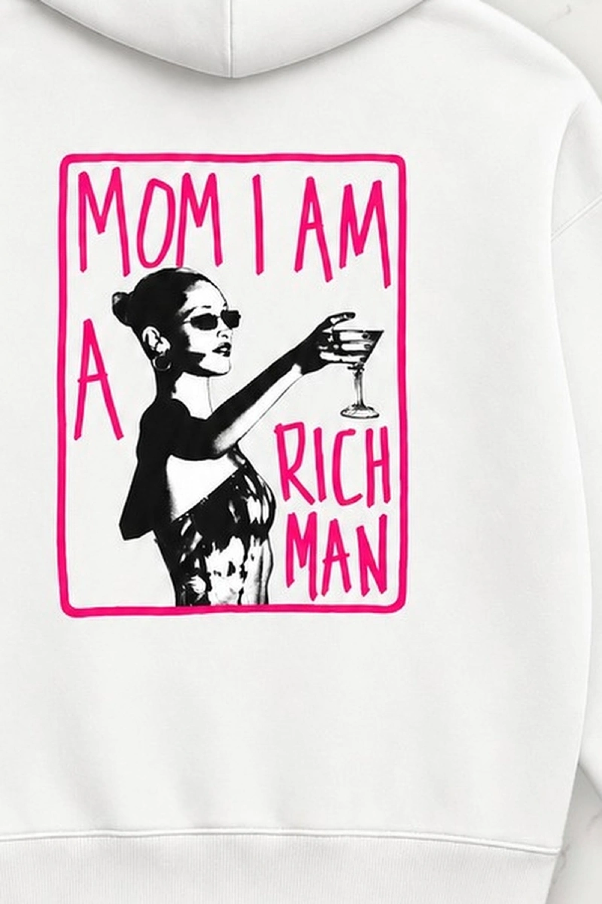 Rich Man Oversize Kapüşonlu Sweatshirt - Beyaz