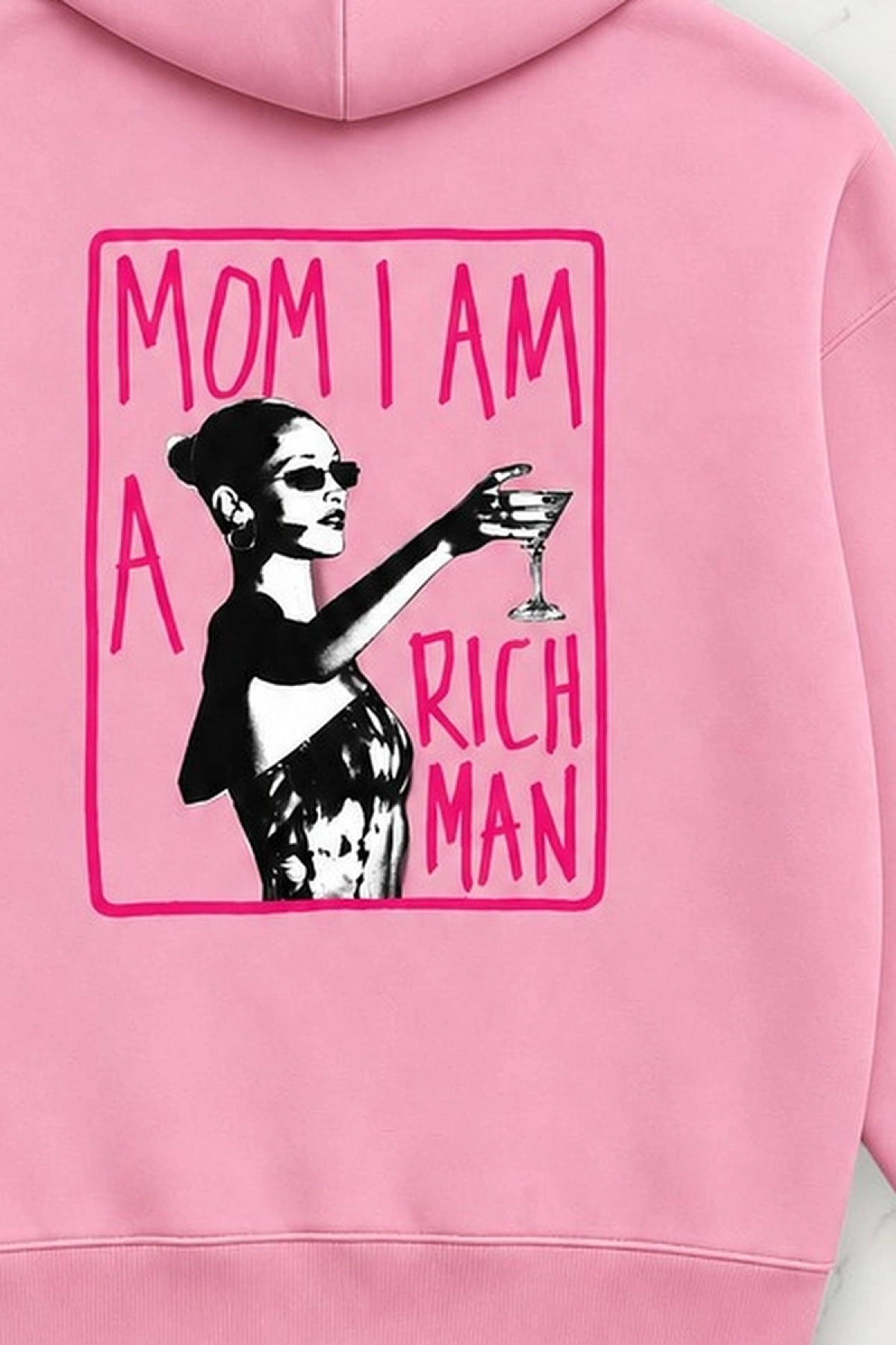 Rich Man Oversize Kapüşonlu Sweatshirt - Pembe
