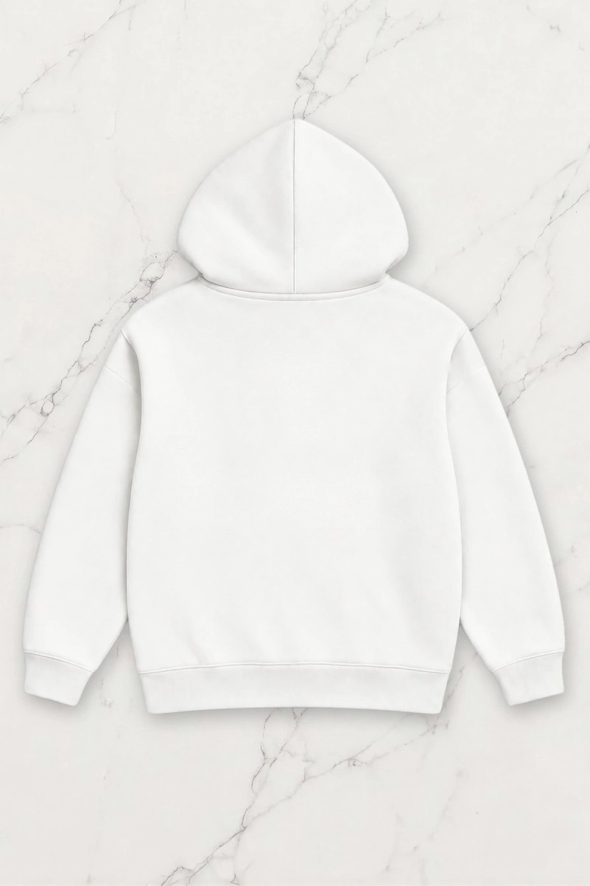 Wild Star Oversize Kapüşonlu Sweatshirt - Beyaz