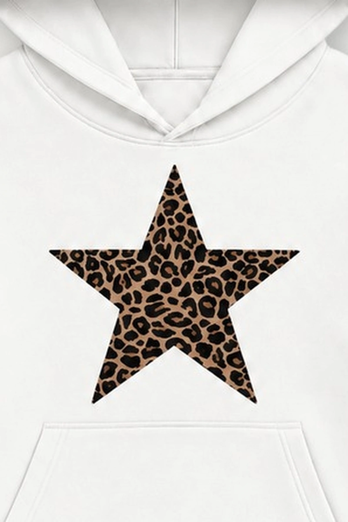 Wild Star Oversize Kapüşonlu Sweatshirt - Beyaz