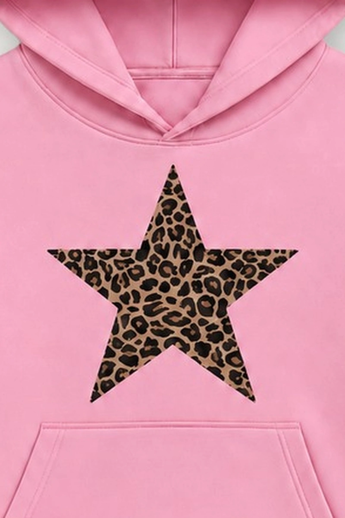 Wild Star Oversize Kapüşonlu Sweatshirt - Pembe