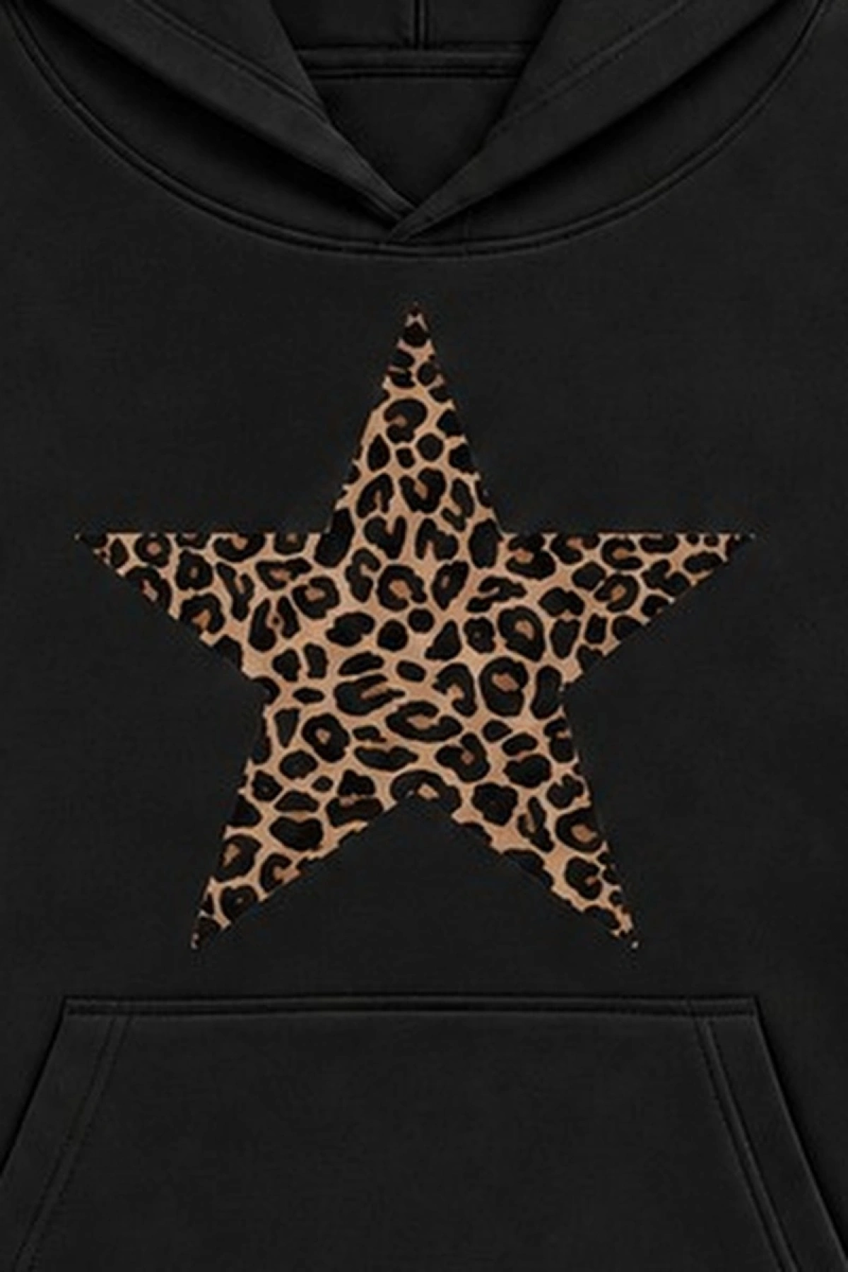 Wild Star Oversize Kapüşonlu Sweatshirt - Siyah