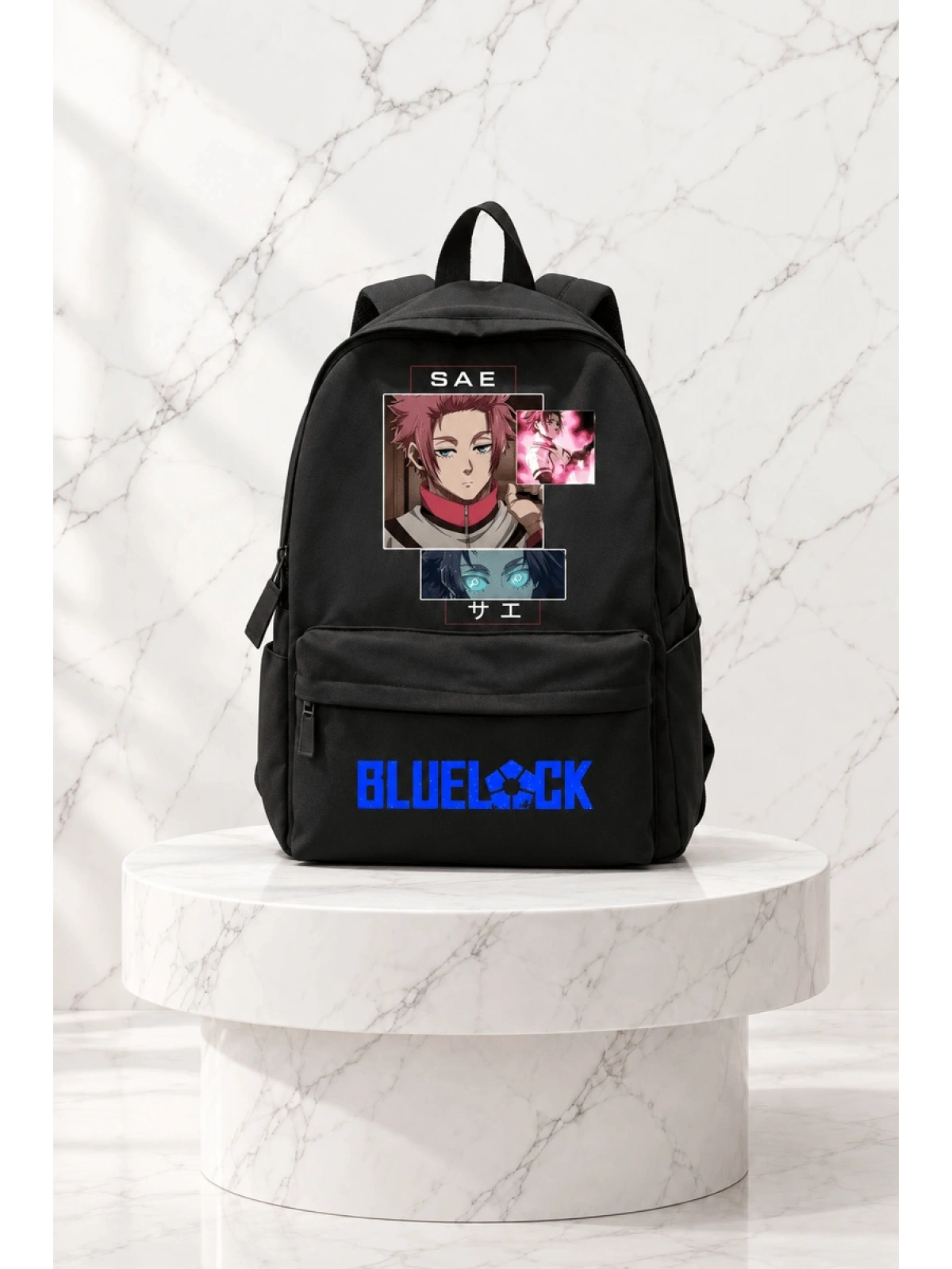 Anime Blue Lock Sae Baskılı Sırt Çantası - Siyah