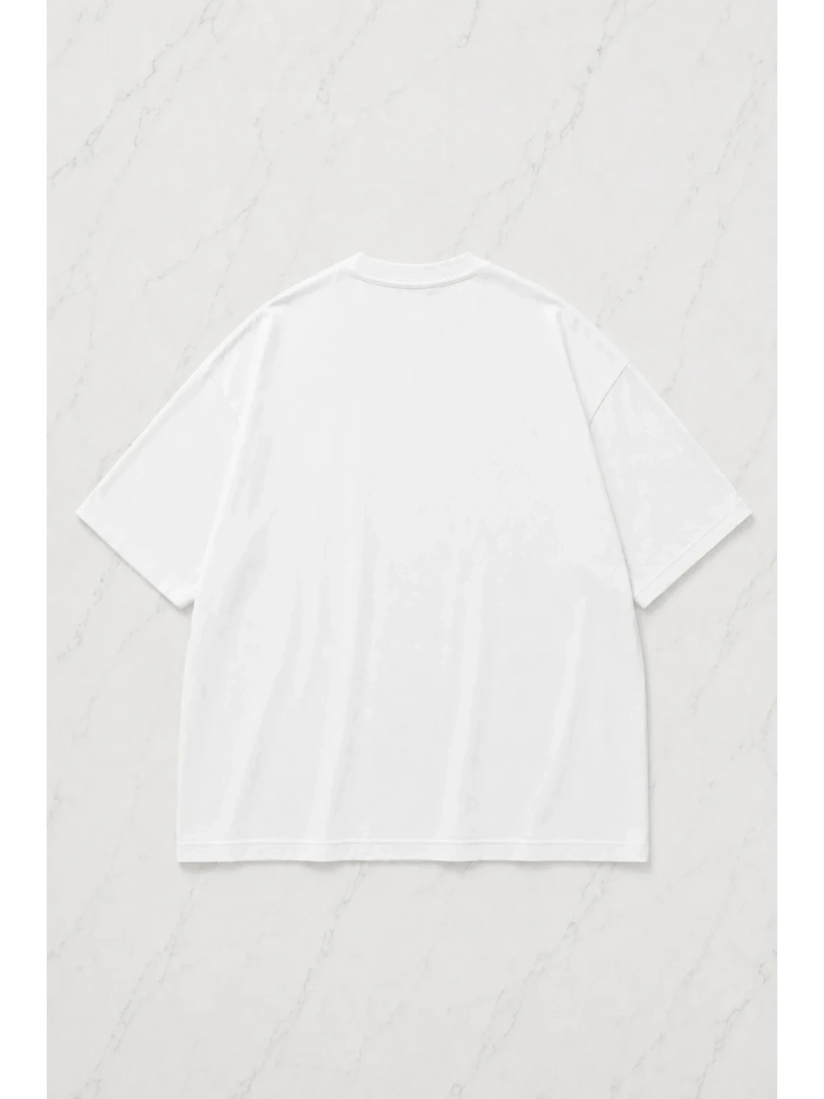 Beyaz Sılent Hıll Baskılı Unisex Oversize T-shirt