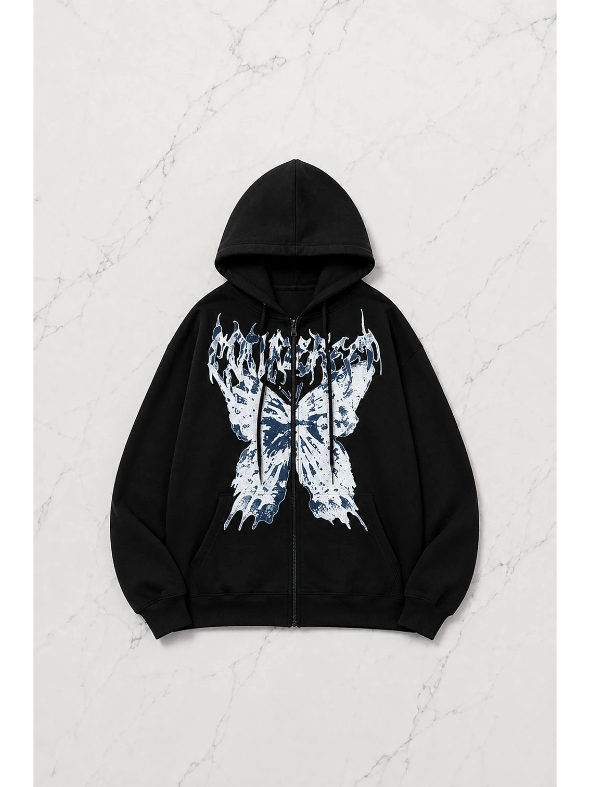 Butterfly Detail Oversize Unisex Sweatshirt