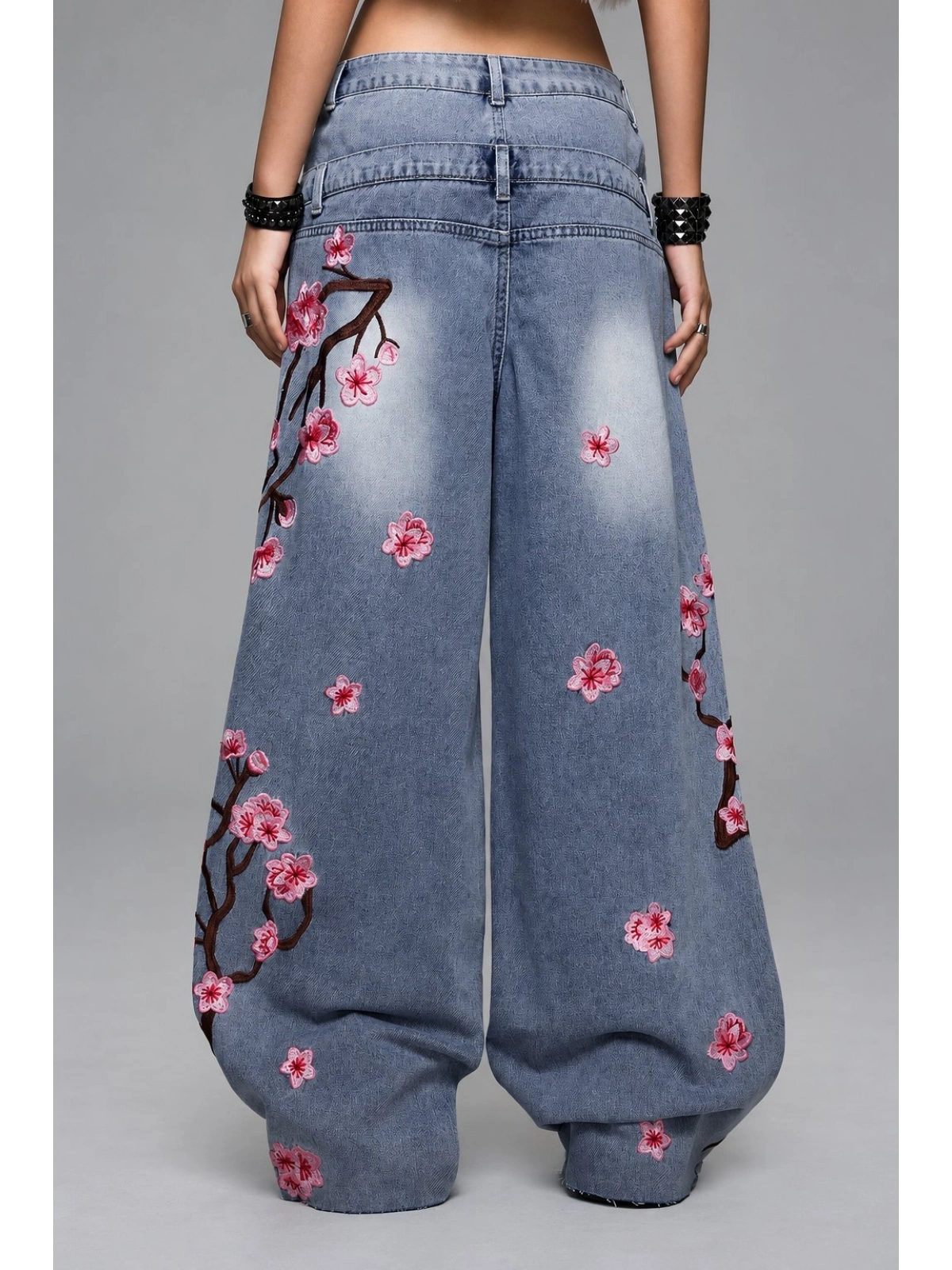 Flower Warriors Yıkamalı Jean Pantolon - Mavi