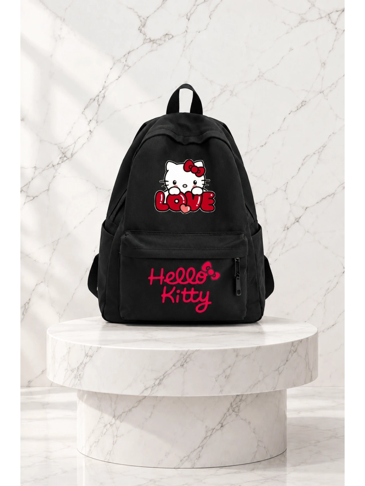 Hello Kitty Baskılı Okul, Dershane, Kurs Sırt Çantası - Siyah
