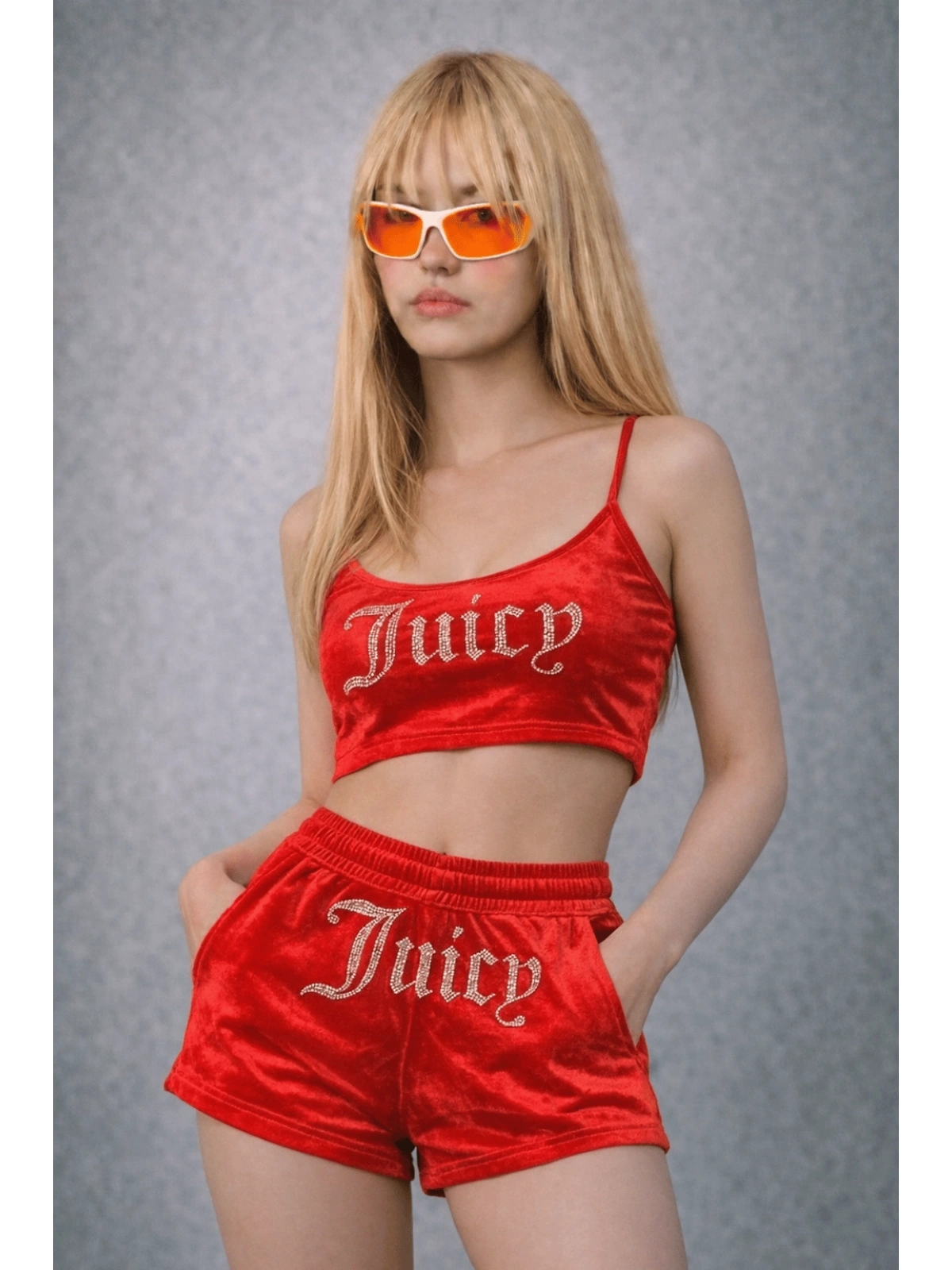 Juicy Taşlı Alt Üst Şort Takım