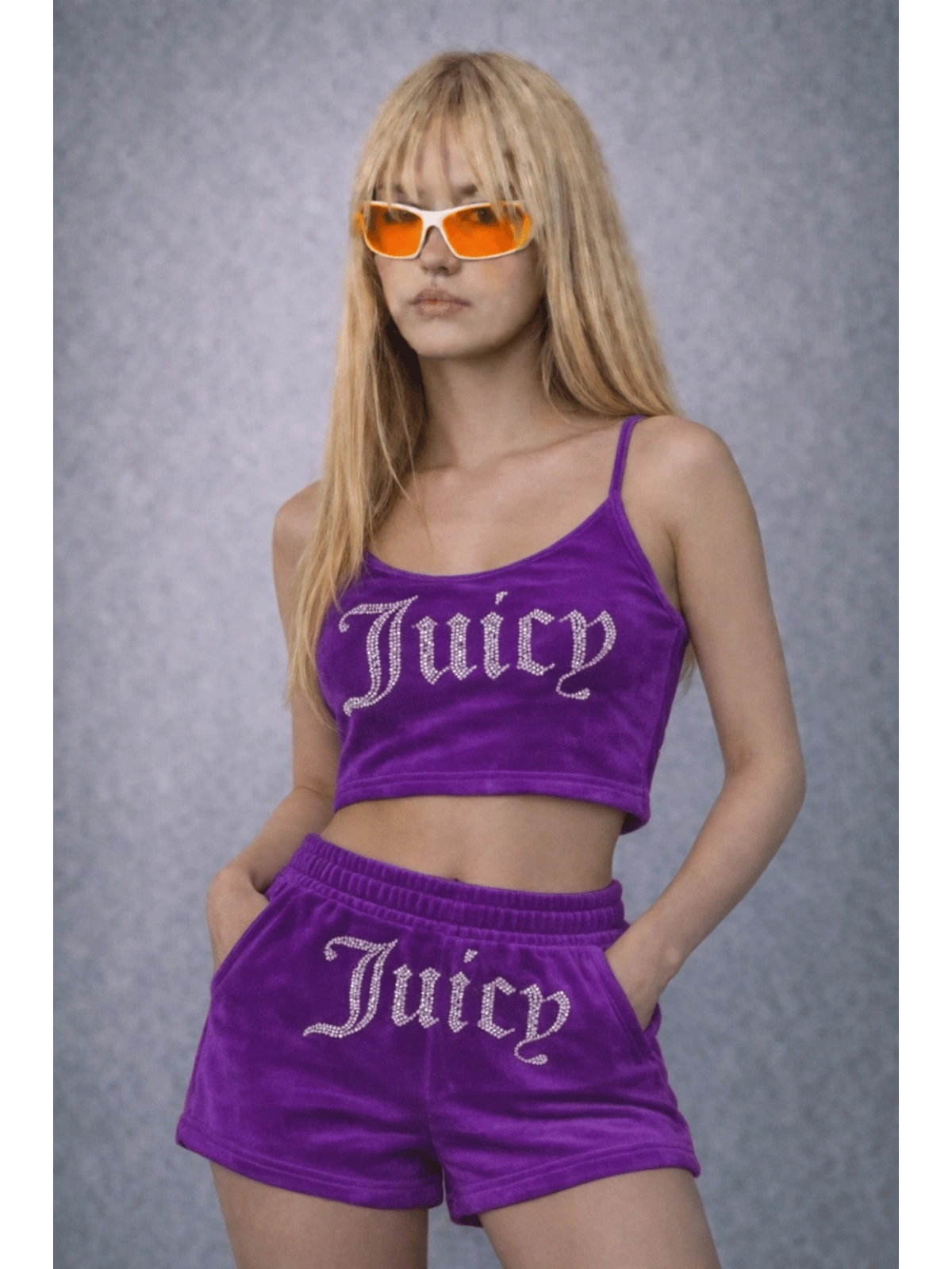Juicy Taşlı Alt Üst Şort Takım