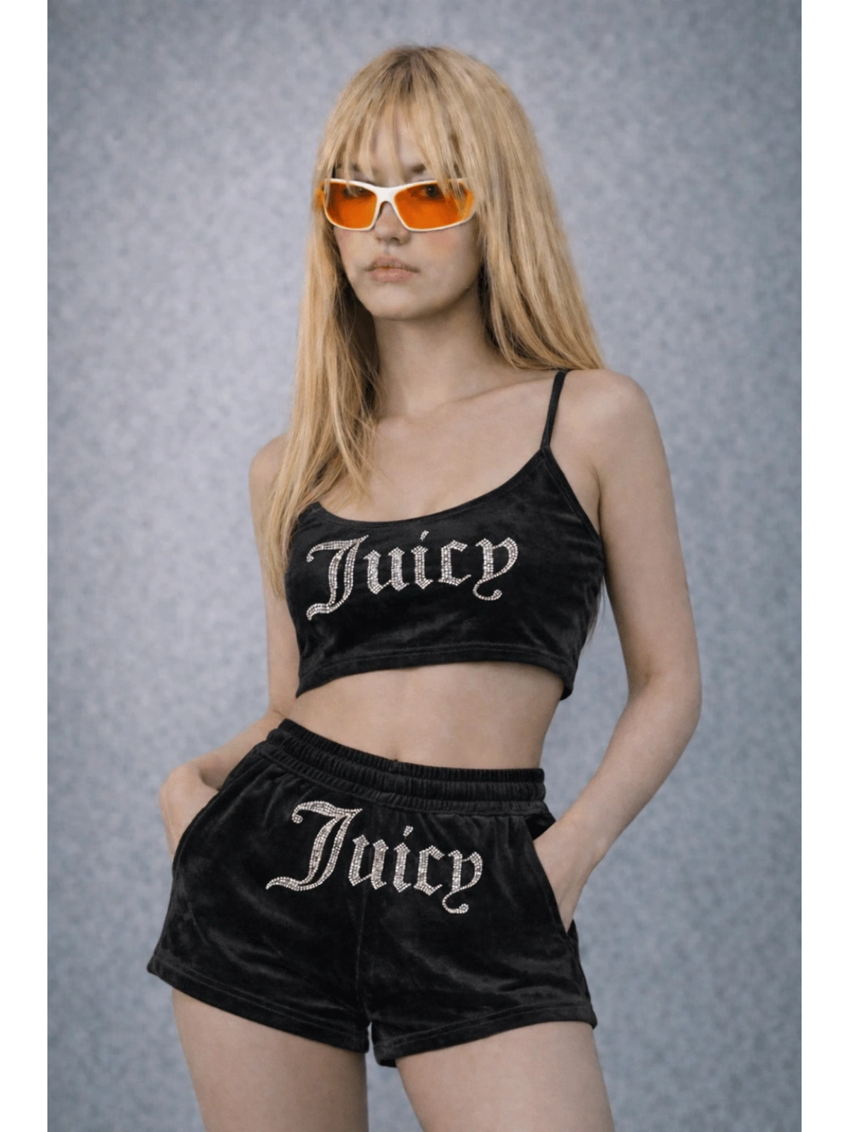 Juicy Taşlı Alt Üst Şort Takım