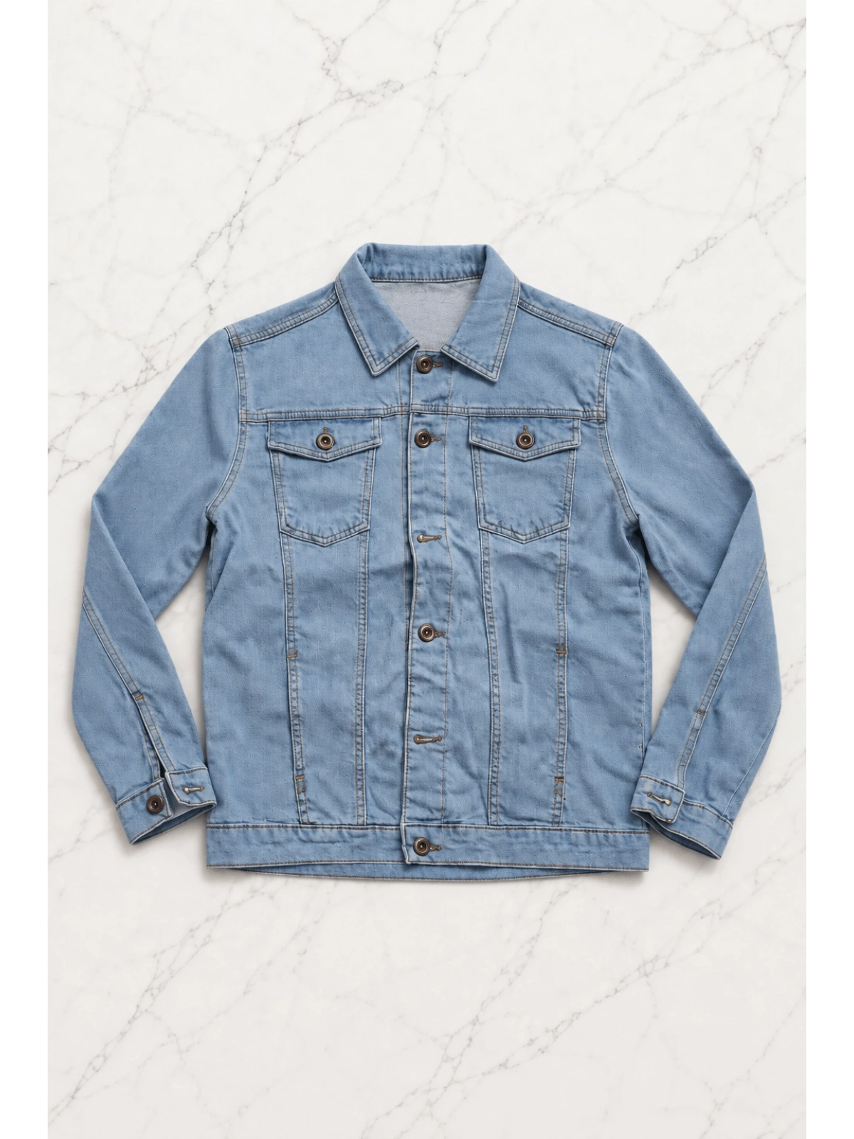 Mavi Lexy Düğmeli Unisex Kot Ceket - Mavi