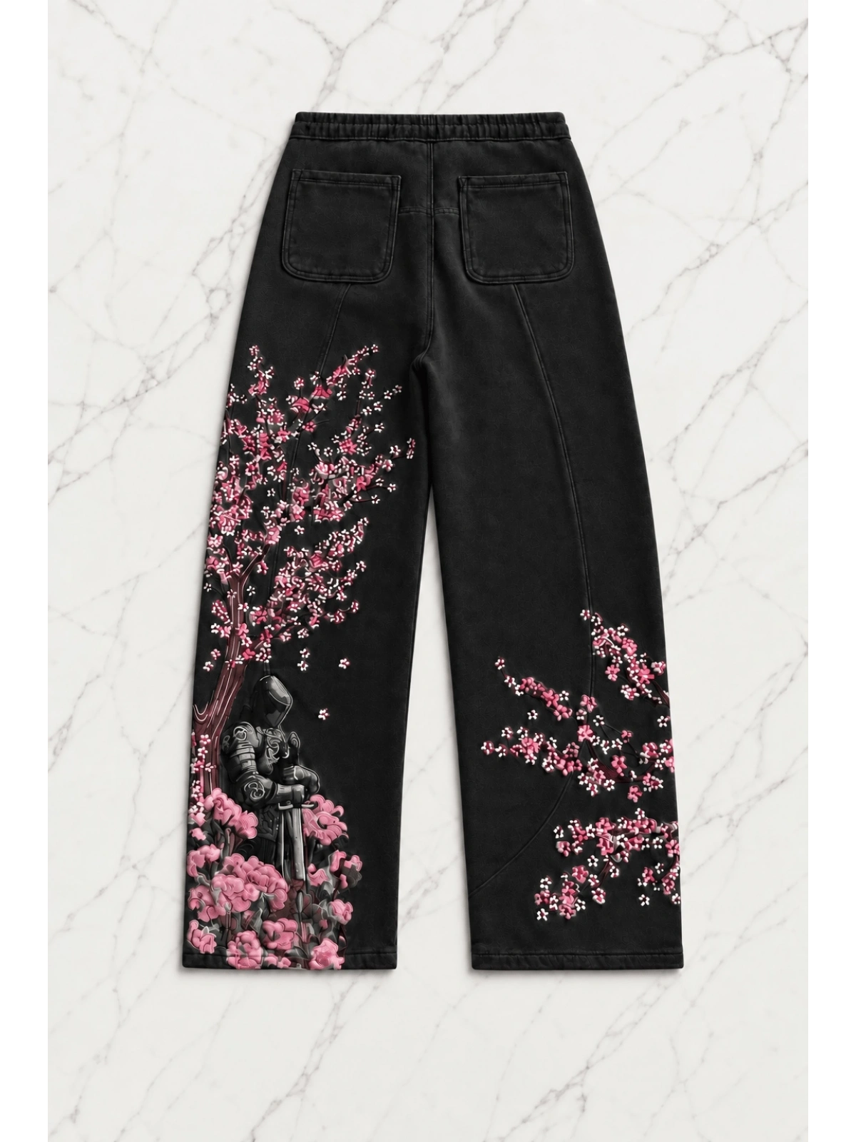 Night Blossom Baggy Eşofman Altı - Siyah