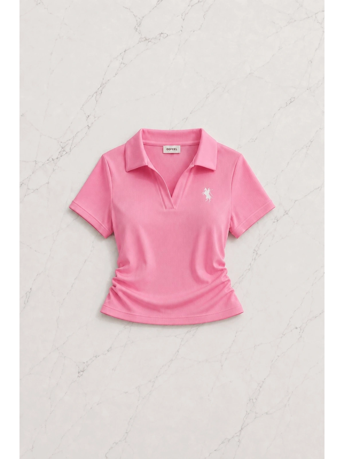 Pembe Fit Polo Yaka Şort Takım