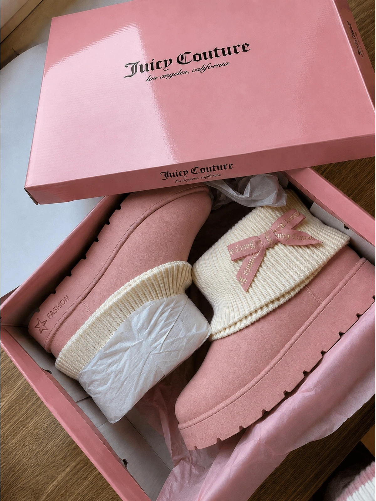 Ribbon Couture  Peluş Dokulu Bot-Pembe