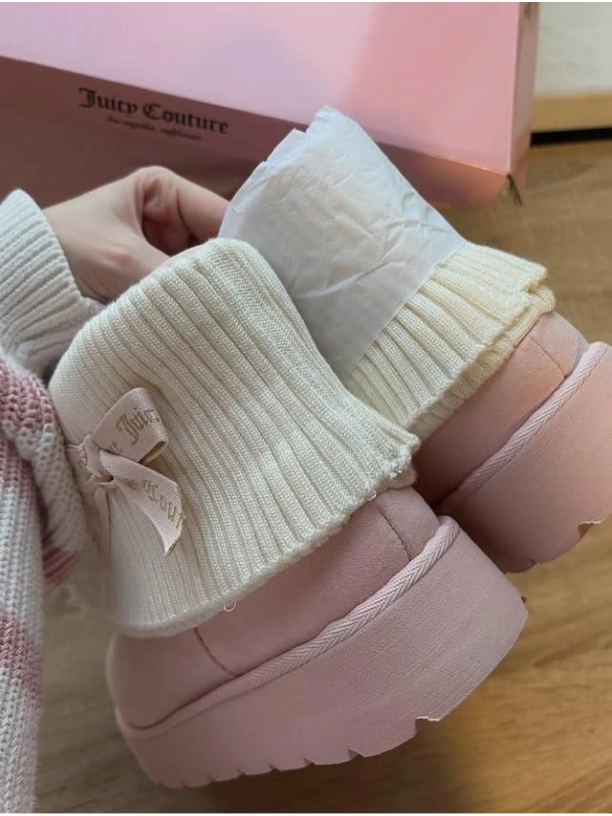 Ribbon Couture  Peluş Dokulu Bot-Pembe