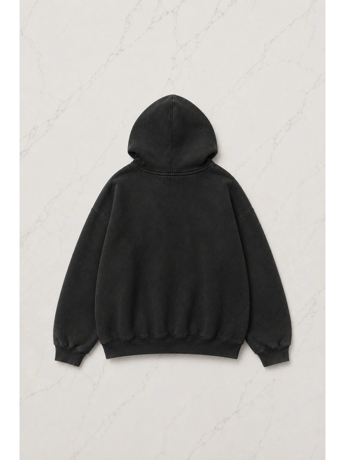 Siyah Punk Anime Detail Gothic Kapüşonlu Sweatshirt